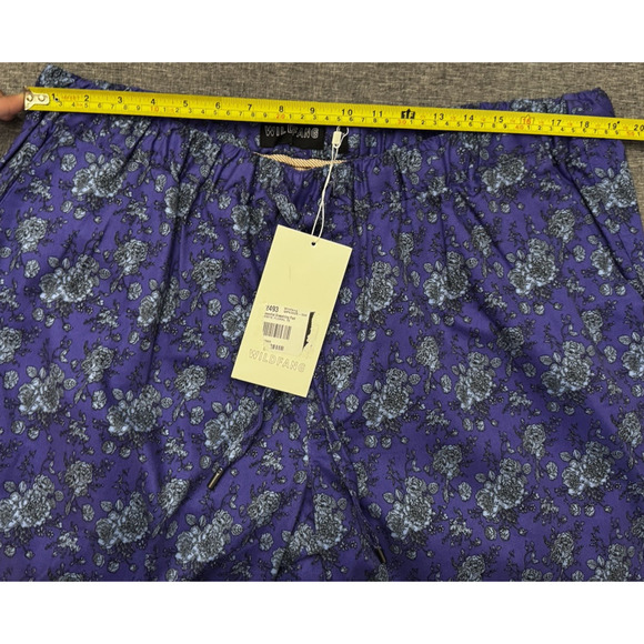 Wildfang Essential Drawstring Cotton Pant Purple Floral Size 1X NWT - Picture 4 of 7